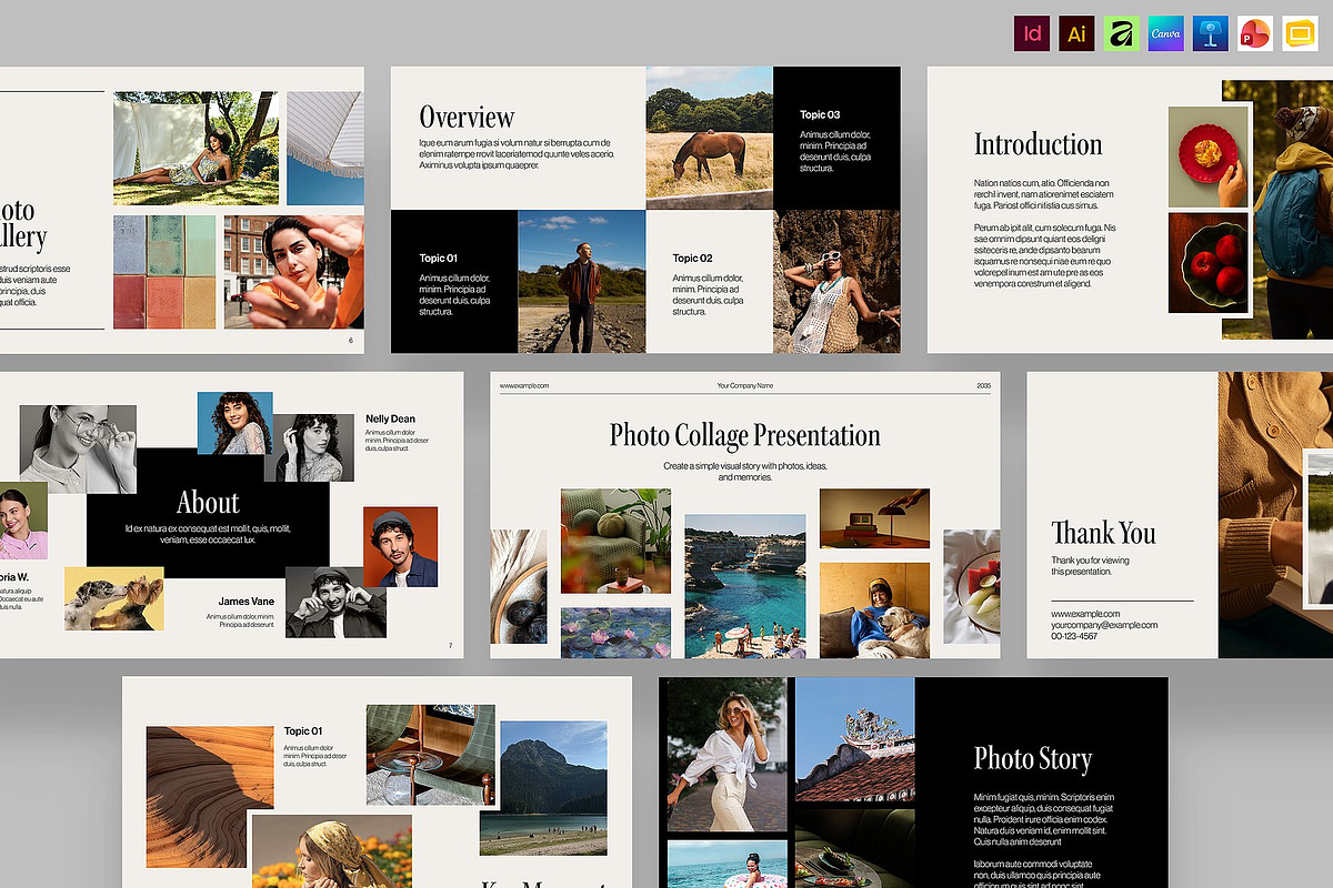 Photo Collage Presentation Template, a Presentation Template by BrandPacks