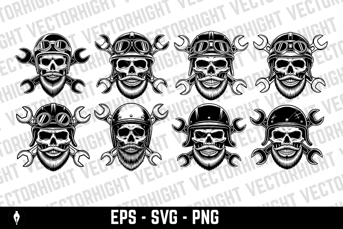 illustration of a bearded skull, a Person Illustration by Vectorhight (Photo 1 of 3)