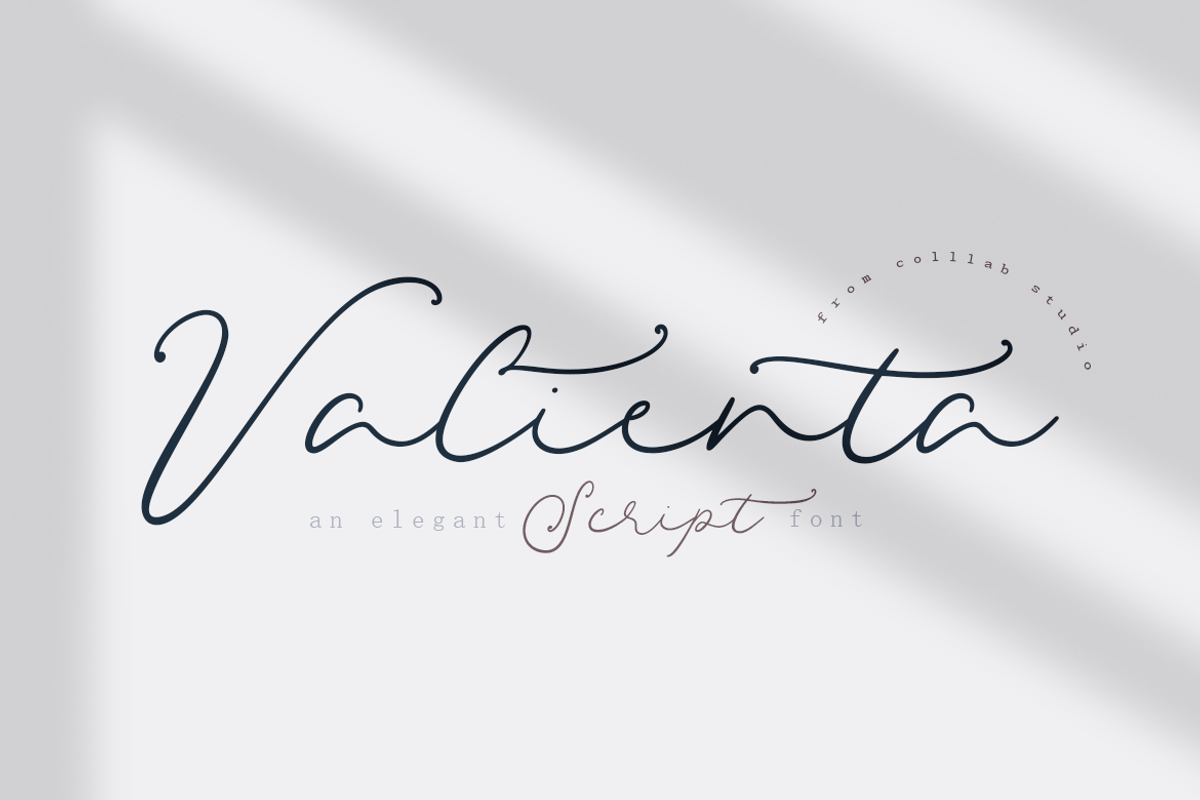 Valienta Script | An Elegant Script, a Script Font by Colllab Studio (Photo 1 of 12)