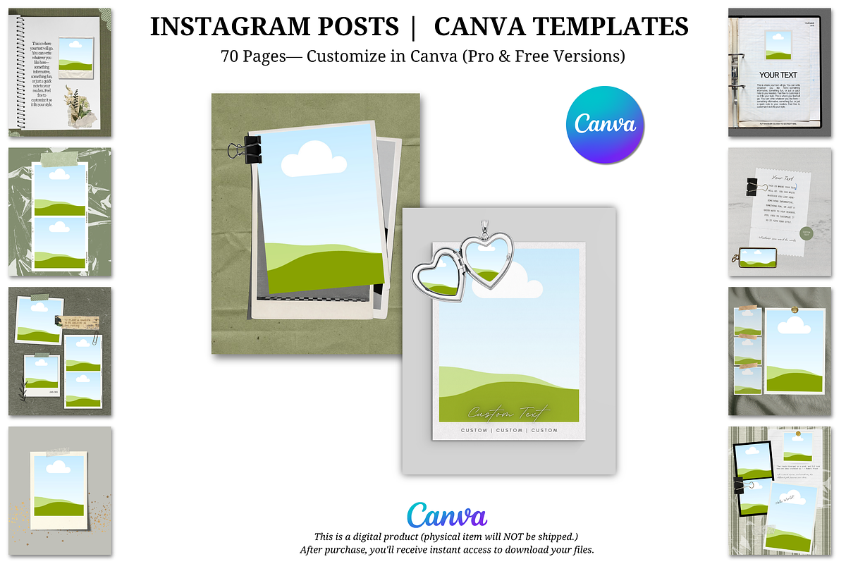 Canva Instagram Templates Vintage, a Social Media Template by Wicked Creative (Photo 1 of 20)