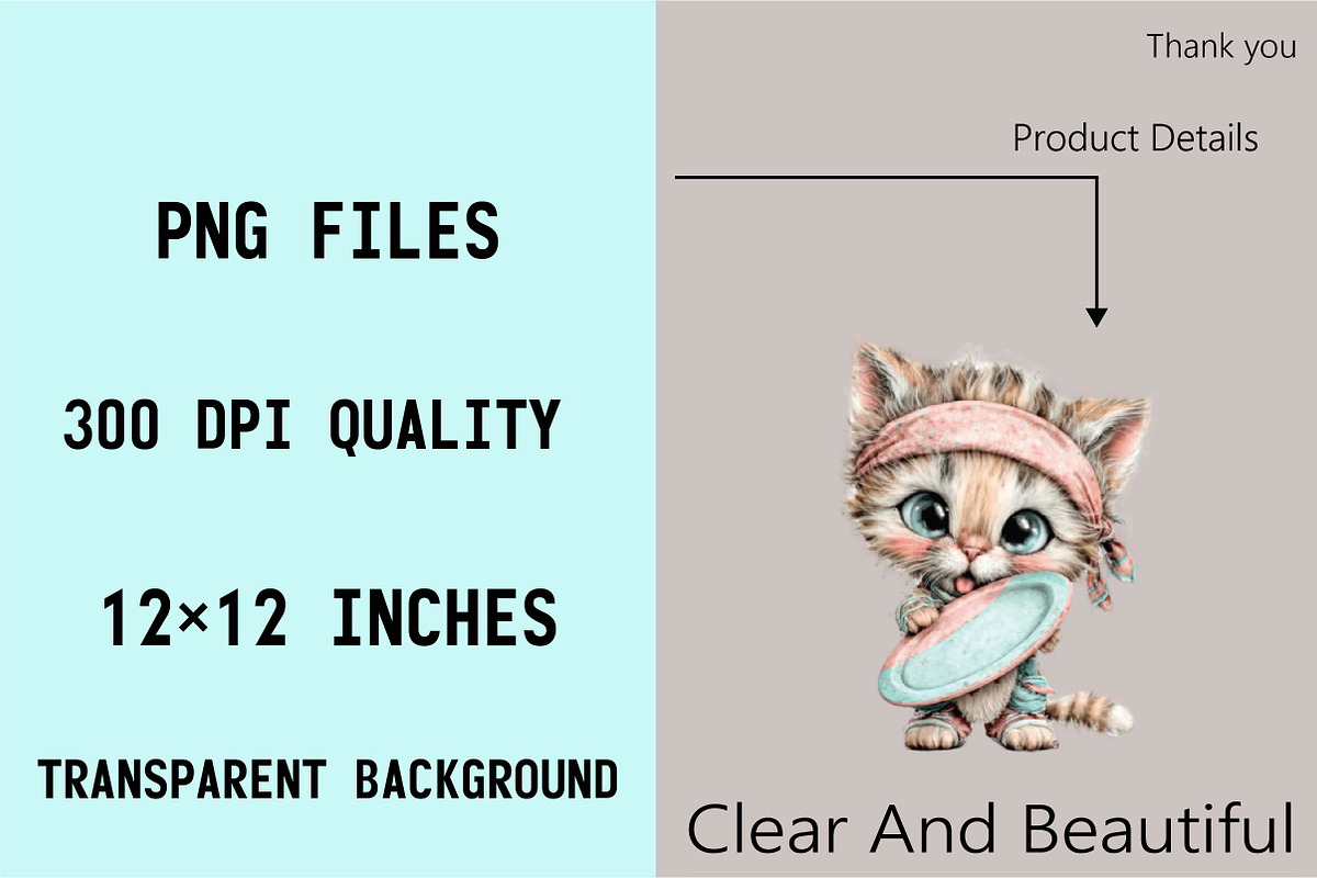 Whimsical Summer Cat Clipart, an Illustration by SVGArt (Photo 8 of 9)