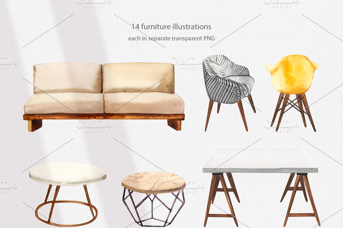 Home Living Furniture collection, a Decorative Illustration by Volha Studio (Photo 7 of 8)