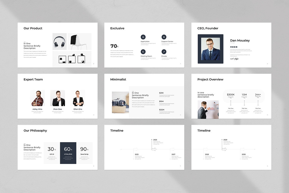 Simple Minimal Presentation Template preview 7