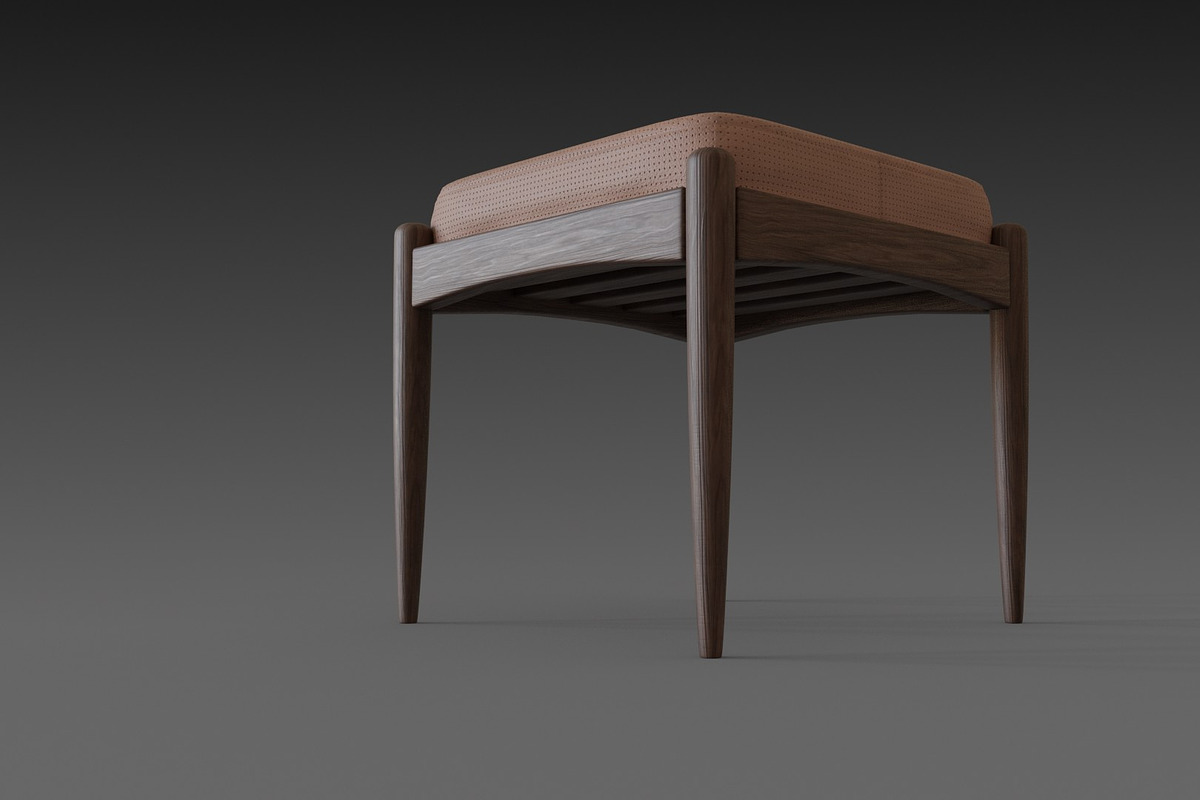 Chair with brown leather pillow, a Furniture 3D Model by NojskaAksjon (Photo 15 of 20)