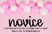 Novice - A Script & Print Font, a Script Font by Nap Time Design Co. (Thumbnail 1 of 7)