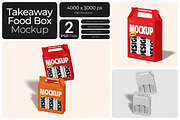 Takeaway Food Box Packaging Mockup, a Packaging Mockup by Bartama Graphic (Thumbnail 1 of 4)