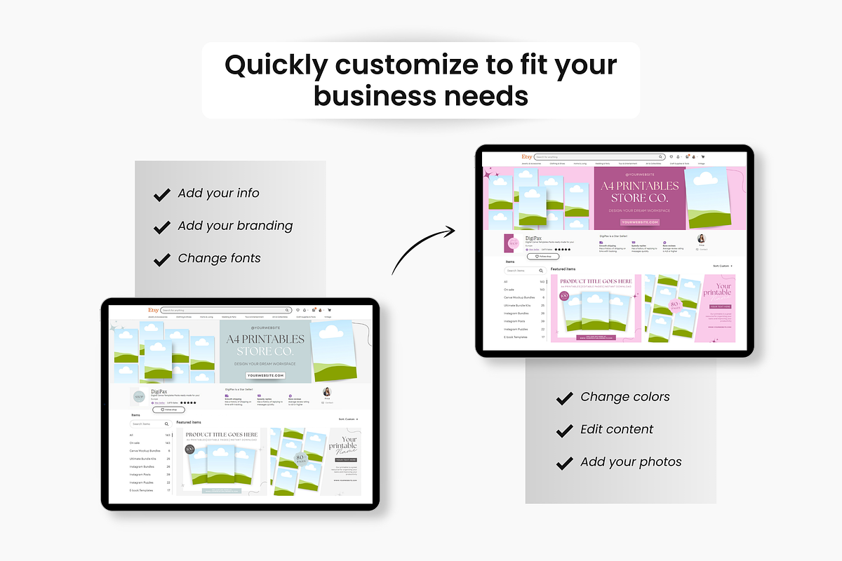 Etsy Digital Shop Templates Bundle, a Design Template by DigiPax (Photo 8 of 10)