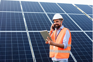 The young electrician works at a