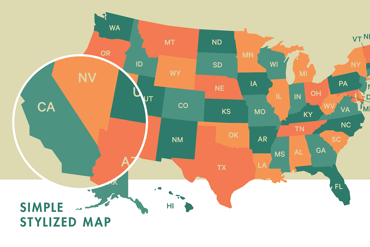 United States Vector Map, a Graphic by Ben Buysse (Photo 2 of 4)