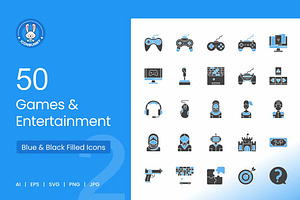 Games & Entertainment Blue & Black, an Icon by IconBunny