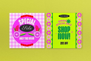 Pink Y2K Spring Sale Banner