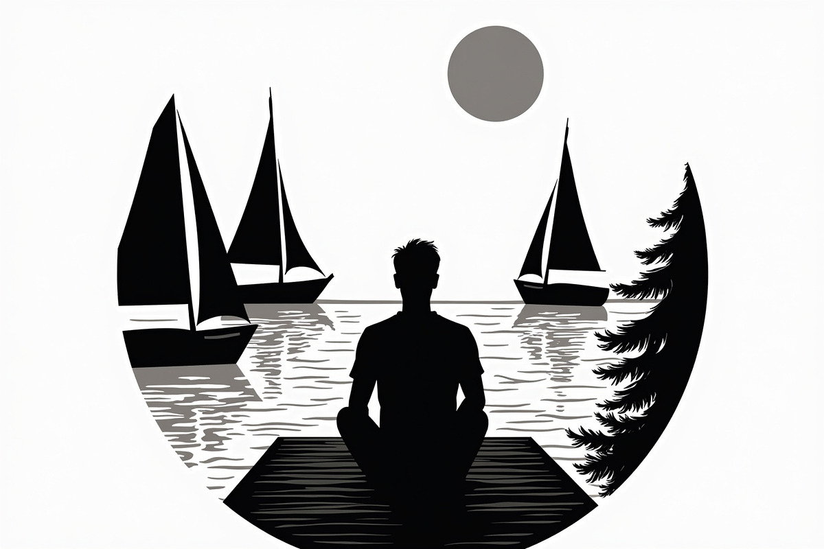 Mindful Lake Meditation Set, an Illustration by Designs_River (Photo 7 of 9)