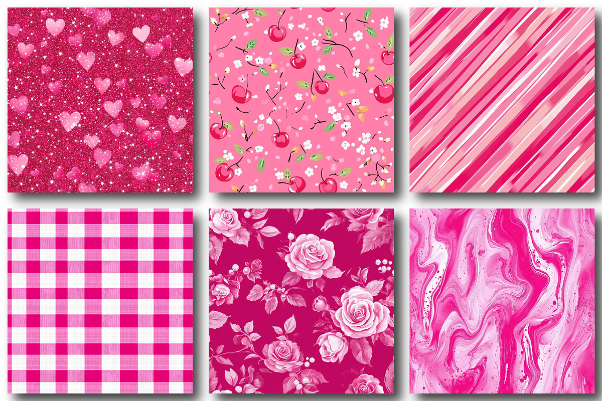 Hot Pink Digital Papers, a Pattern Graphic by designcity5 (Photo 4 of 5)