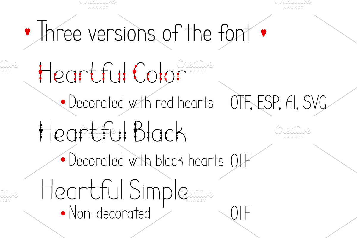 Heartful decorated font, a Sans Serif Font by Contes_de_fée (Photo 2 of 9)