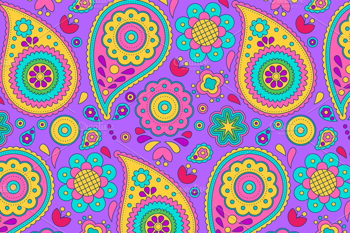 Seamless Purple-pink Paisley Pattern, a Pattern Graphic by MISS CHATZ (Photo 3 of 3)