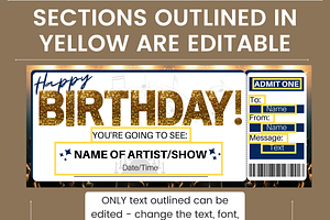 Birthday Concert Ticket Template