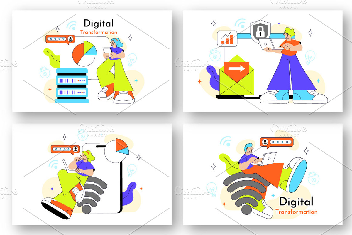 10 Global Digital Transformation, a Technology Illustration by denayunebgt (Photo 2 of 4)