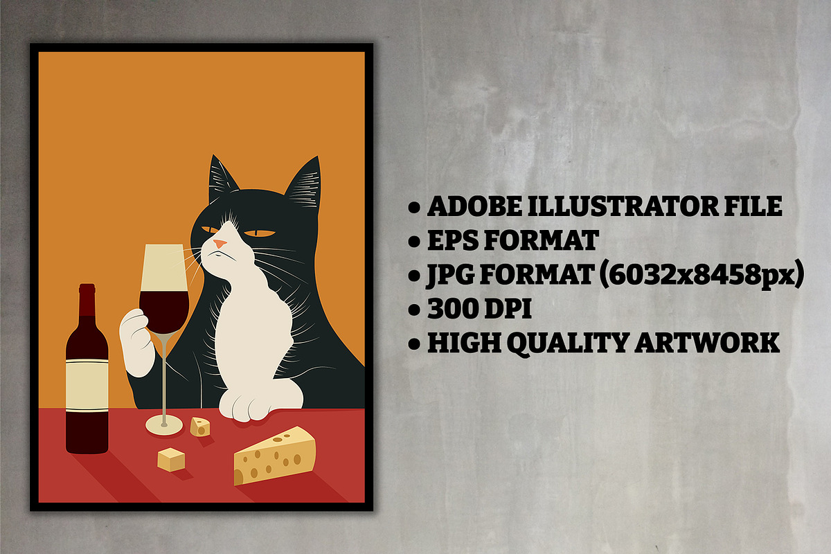 Cats Drinking Wine, an Animal Illustration by Cool Worker (Photo 9 of 9)