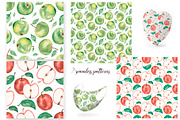Watercolor Apple Collection, a Food Illustration by MayaNavits (Thumbnail 4 of 7)