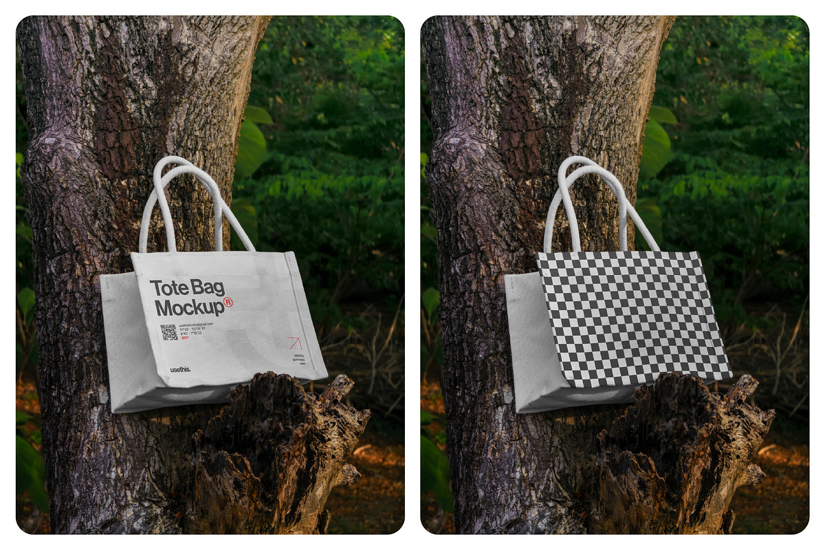Verdant Tote Bag Mockup Bundle (PSD), a Merchandise Mockup by Usethis Mockup (Photo 4 of 8)