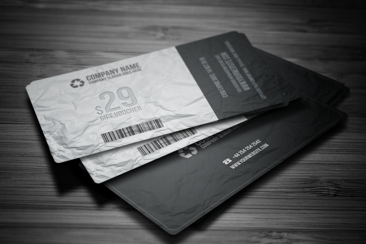 Gift Voucher Card Template, a Card Template by Creative Shop (Photo 1 of 4)