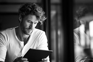 Thoughtful man in a white shirt is, a Person Photo by MistyDay