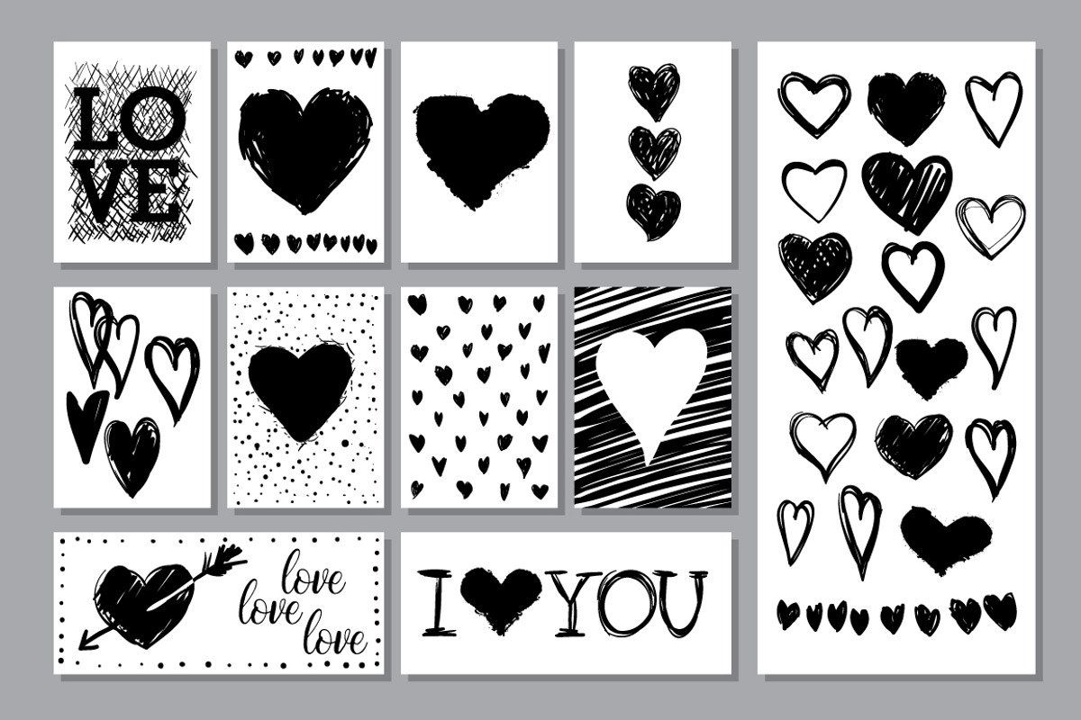 Love hearts textures, a Texture Graphic by Katya Hatsak