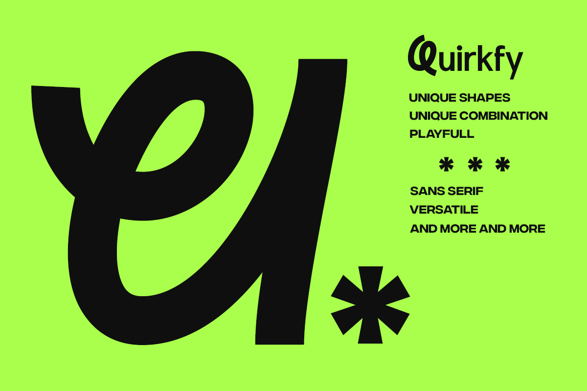 Quirckfy - Unique Sans Font, a Sans Serif Font by RagamKata (Photo 10 of 12)