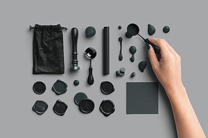 Charcoal Sealing Wax PNG Pack