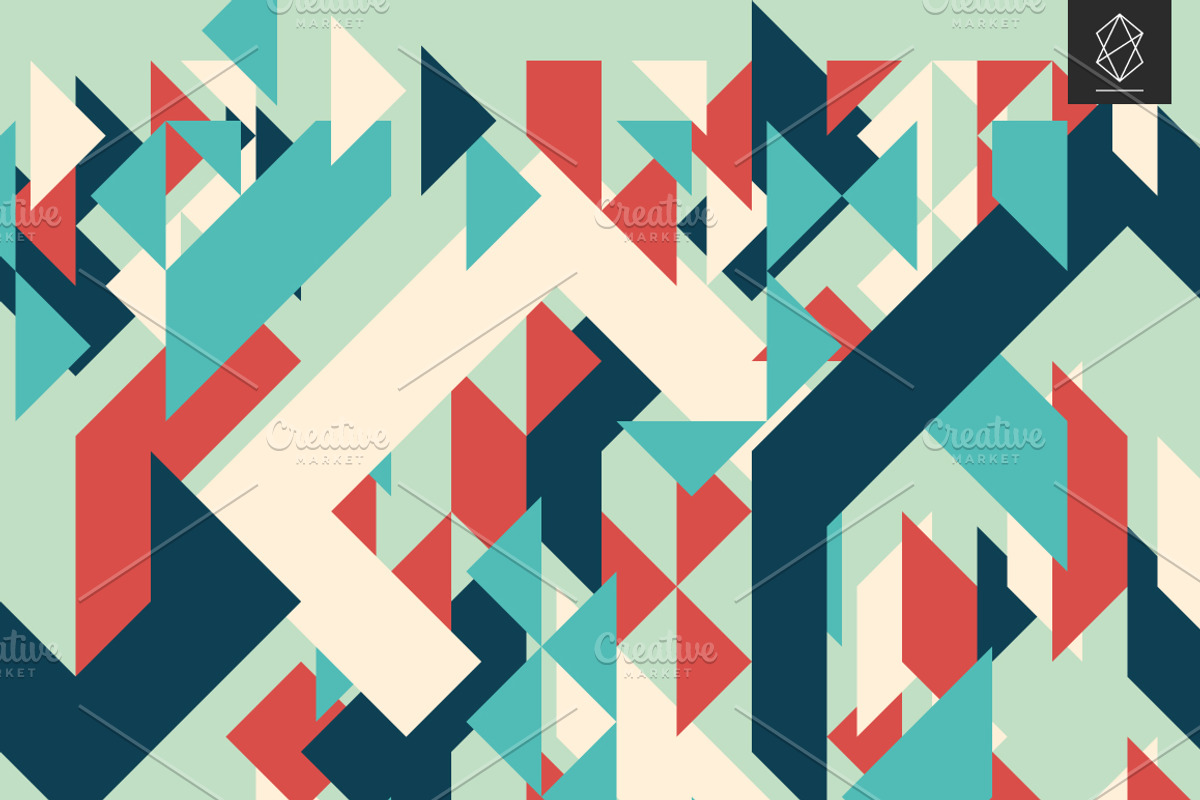 Geometric retro backgrounds, a Pattern Graphic by Yury Velikanov (Photo 7 of 11)