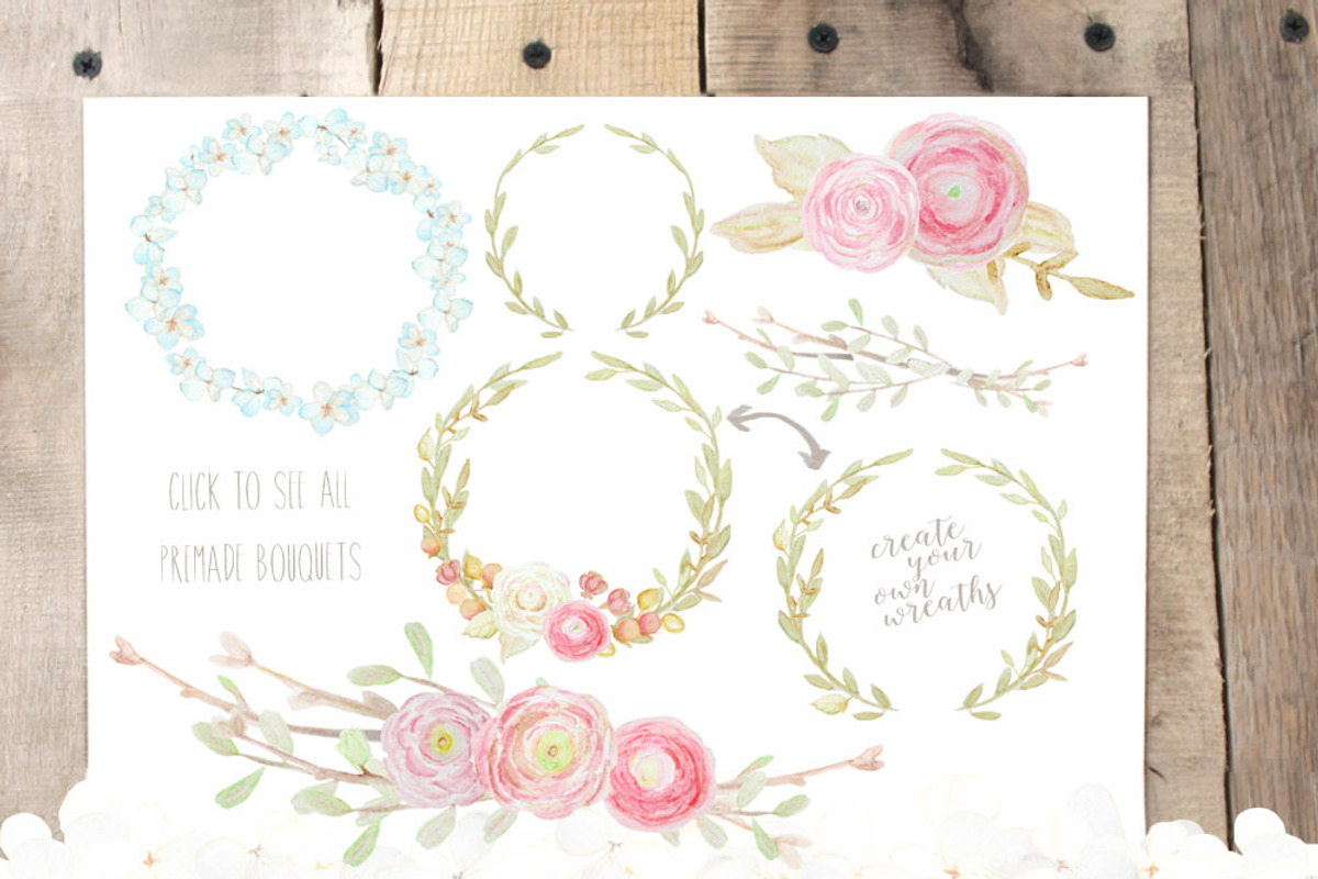 Watercolor Flowers Mega Pack, an Illustration by WeLivedHappilyEverAfter (Photo 5 of 5)