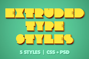 Extruded CSS Type Styles (+PSD)