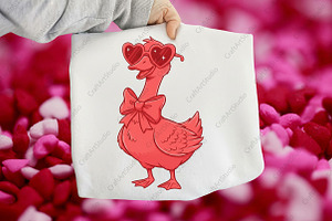Vintage Valentine Goose PNG, an Illustration by CraftArtStudio