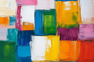 Colorful Abstract Block Painting Art, an Abstract Photo by Hamza067
