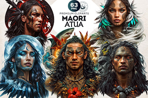 Maori Atua gods Clipart, Polynesian, a Person Illustration by ThatsDesignArt