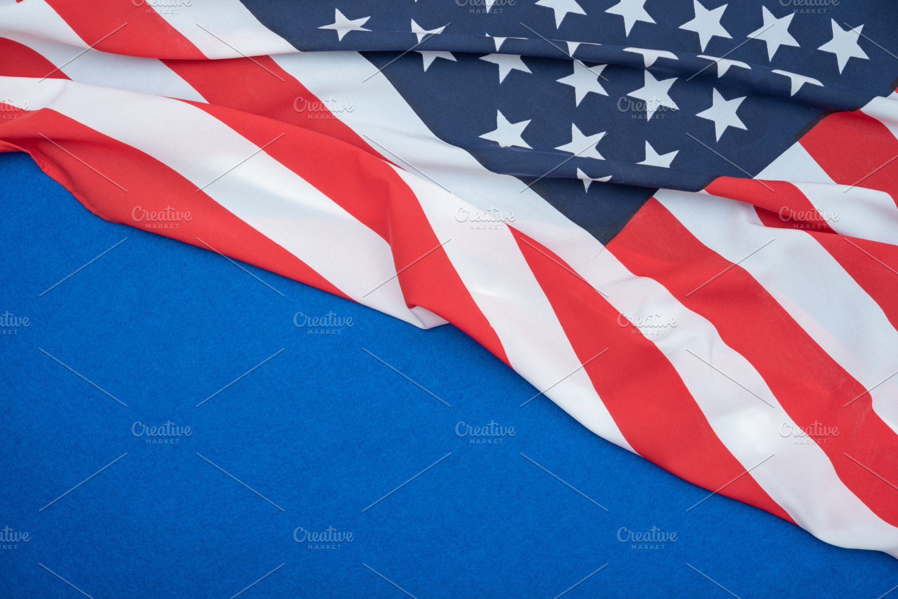 Usa flag on blue background containing abstract, america, and american, an Abstract Photo by WindWalker