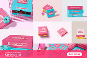 Bakery box packaging mockup, a Packaging Mockup by Mockthethics. (Thumbnail 1 of 11)
