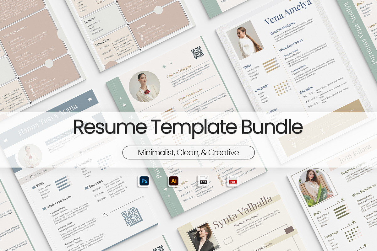 Elegant & Modern Resume Bundles, a Resume Template by Artnivora.Std