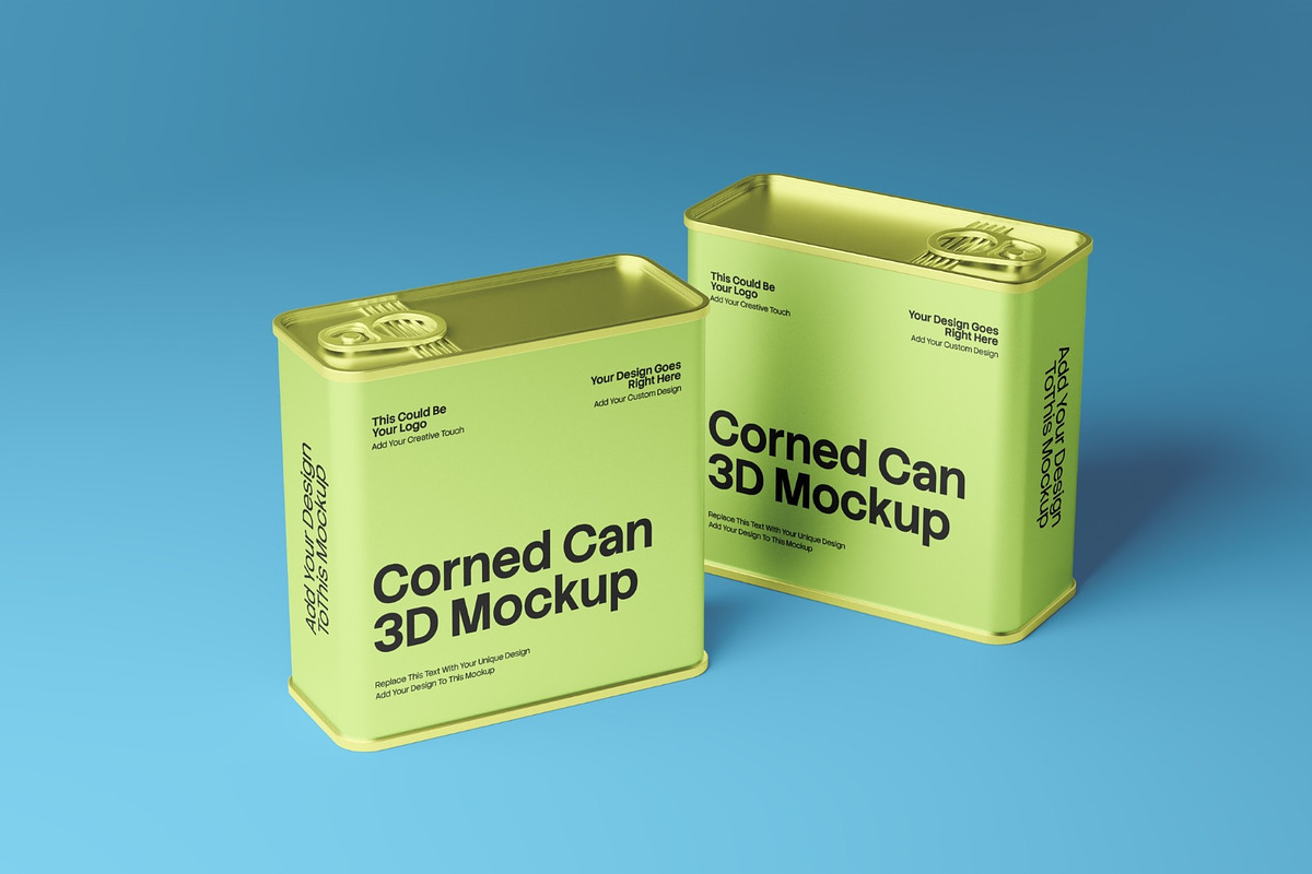 Corned Can 3D Mockup, a Packaging Mockup by graphicook