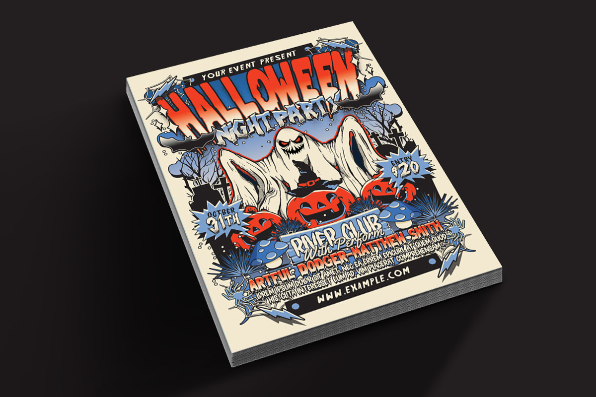 Halloween Night Party Flyer, a Flyer Template by Muhamad Iqbal hidayat (Photo 2 of 4)