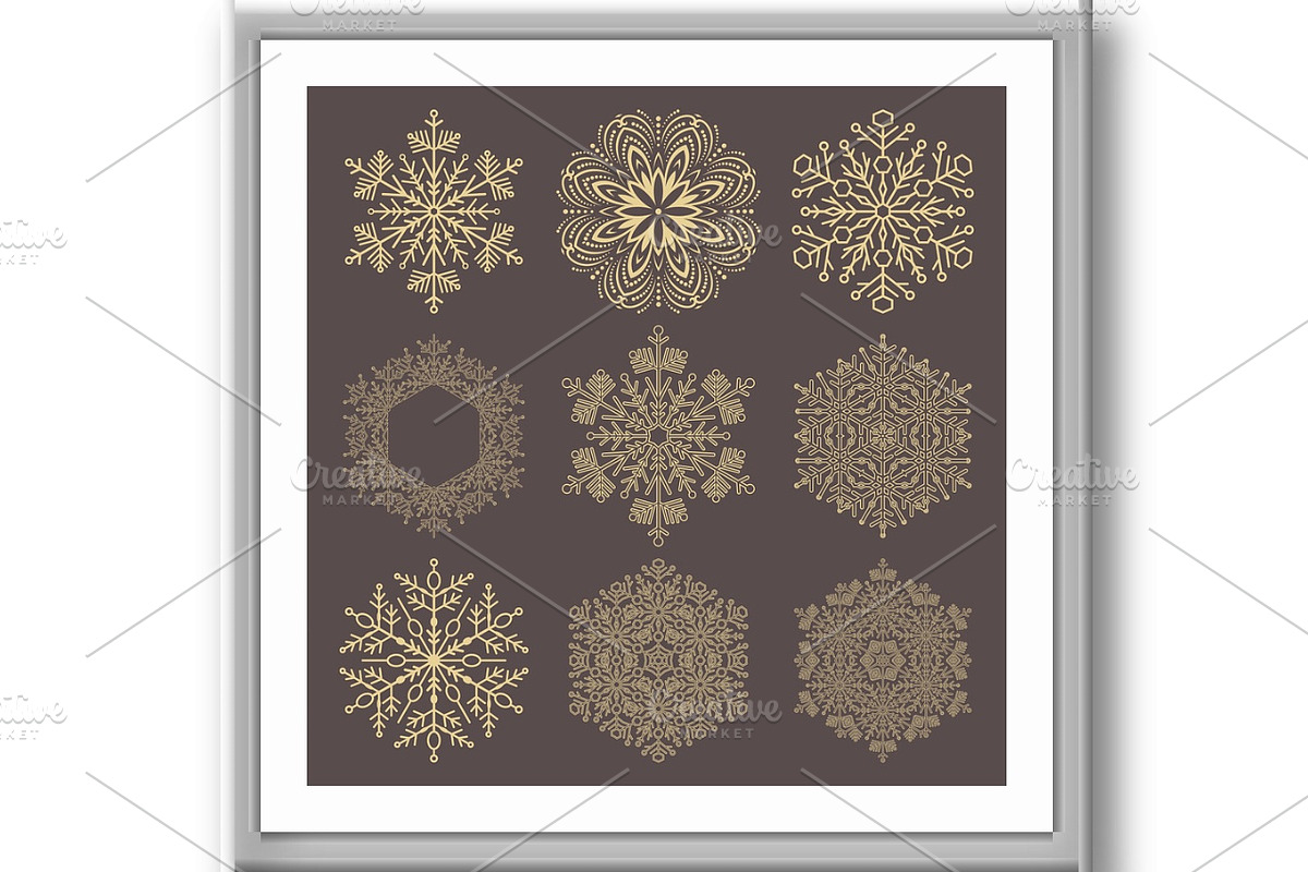 Set of Round Snowflakes With Winter, a Decorative Illustration by FineArtStudio (Photo 3 of 3)