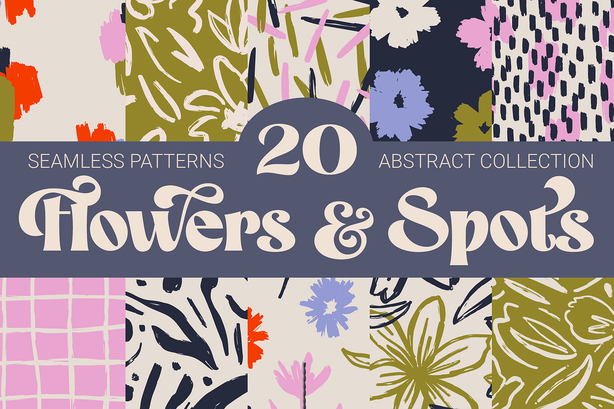 Flowers and Spots seamless patterns, a Pattern Graphic by AnnArt (Photo 1 of 9)
