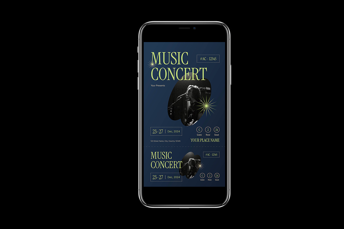 Concert Ticket, a Stationery Template by Neermana (Photo 3 of 4)