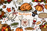 Thanksgiving Whimsical Doodles, a Decorative Illustration by BigCakeBee (Thumbnail 1 of 3)