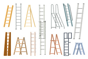 Cartoon step ladders. Different, an Illustration by YummyBuum
