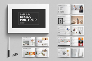 Graphic Design Portfolio Landscape, a Brochure Template by E-Type