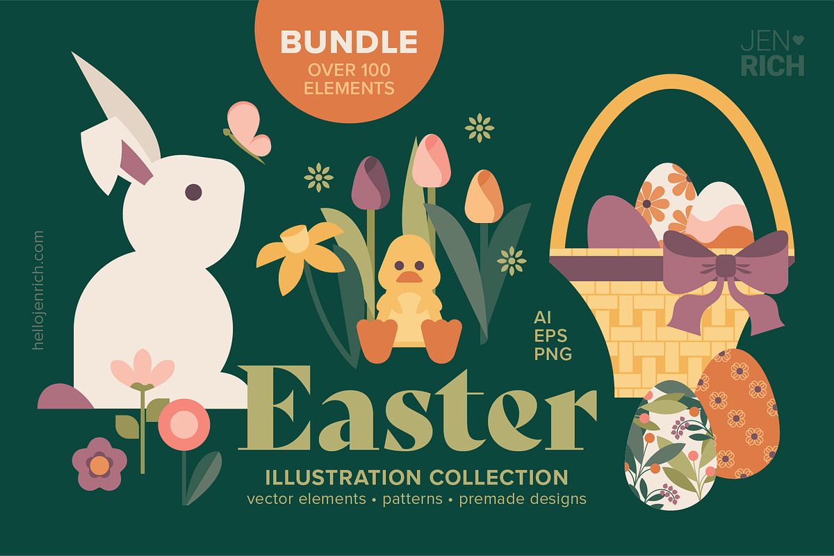 Easter + Spring Florals, a Decorative Illustration by hellojenrich (Photo 1 of 10)