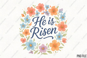 He is Risen - Christian Easter PNG, an Illustration by CraftArtStudio