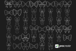 Ribbon Bows Set 2 Procreate Brush