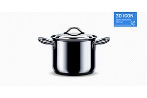 Stainless steel cooking pot with lid, a Food Illustration by ZinetroN